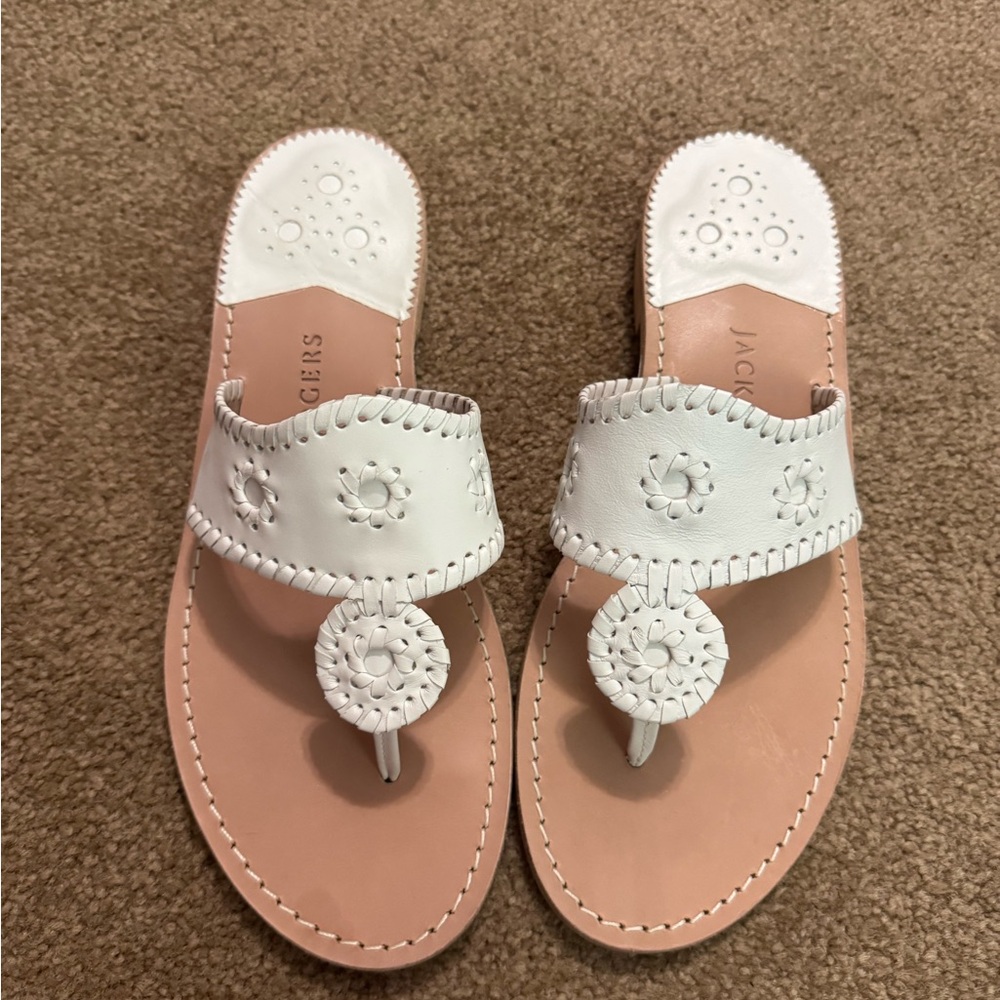 Jack Rogers White and Tan Sandals - Picture 2 of 4